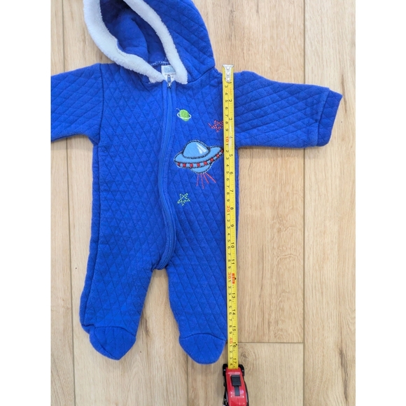 Vintage Newborn Embroidered Space Quilted Fall Suit - Picture 3 of 5